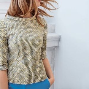 Boden Mia Top, 3/4 sleeve, back zip